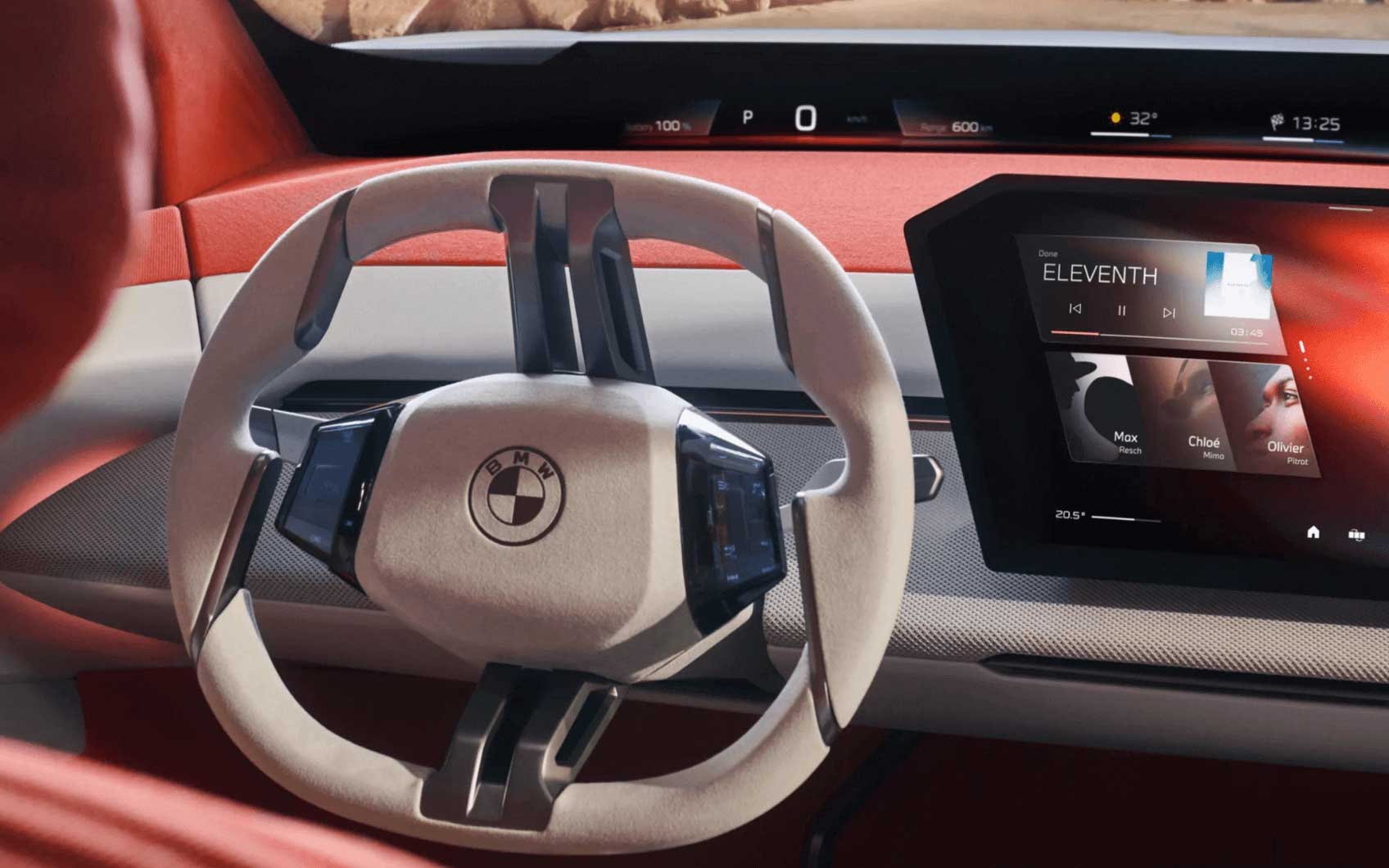 BMW Vision Neue Klasse X Lenkrad und Bedienelemente